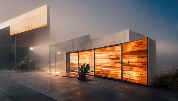 Modern Architectural Elegance at Dawn/Dusk