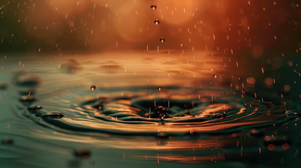 Golden Water Droplets