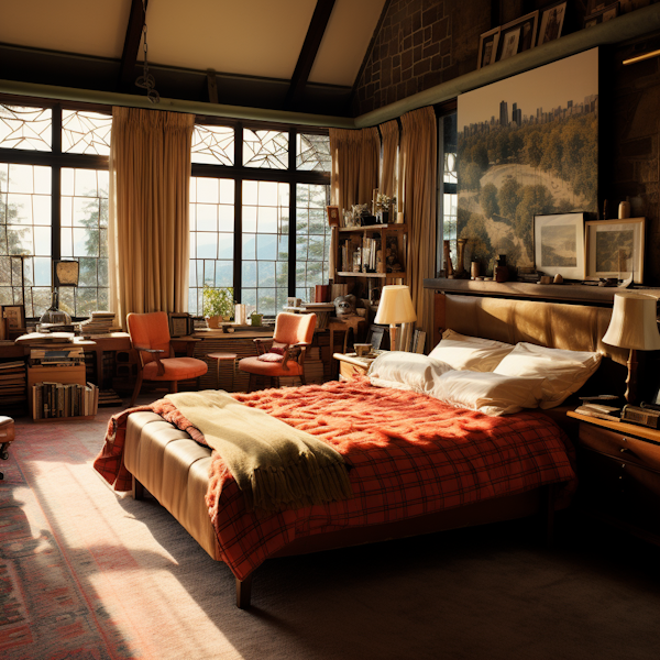 Sunlit Serenity: A Cozy Bibliophile's Bedroom Retreat