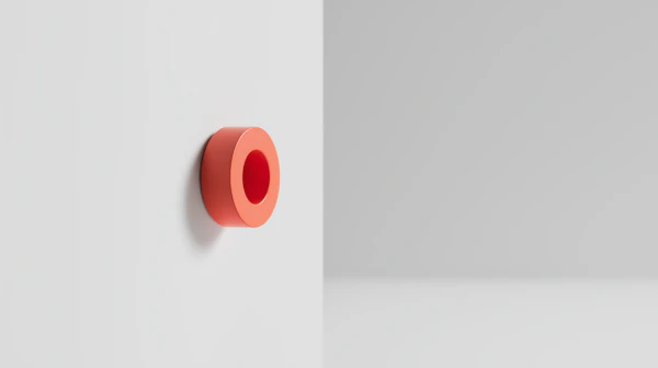 Red Cylinder on Wall
