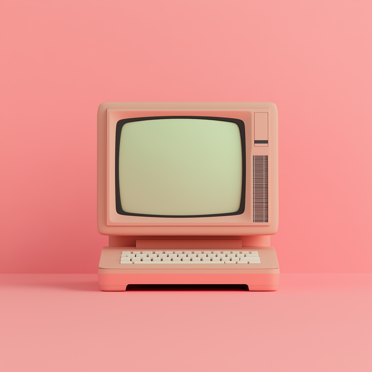 Vintage Computer in Pastel Colors