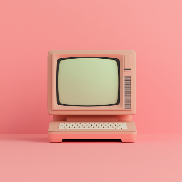 Vintage Computer in Pastel Colors