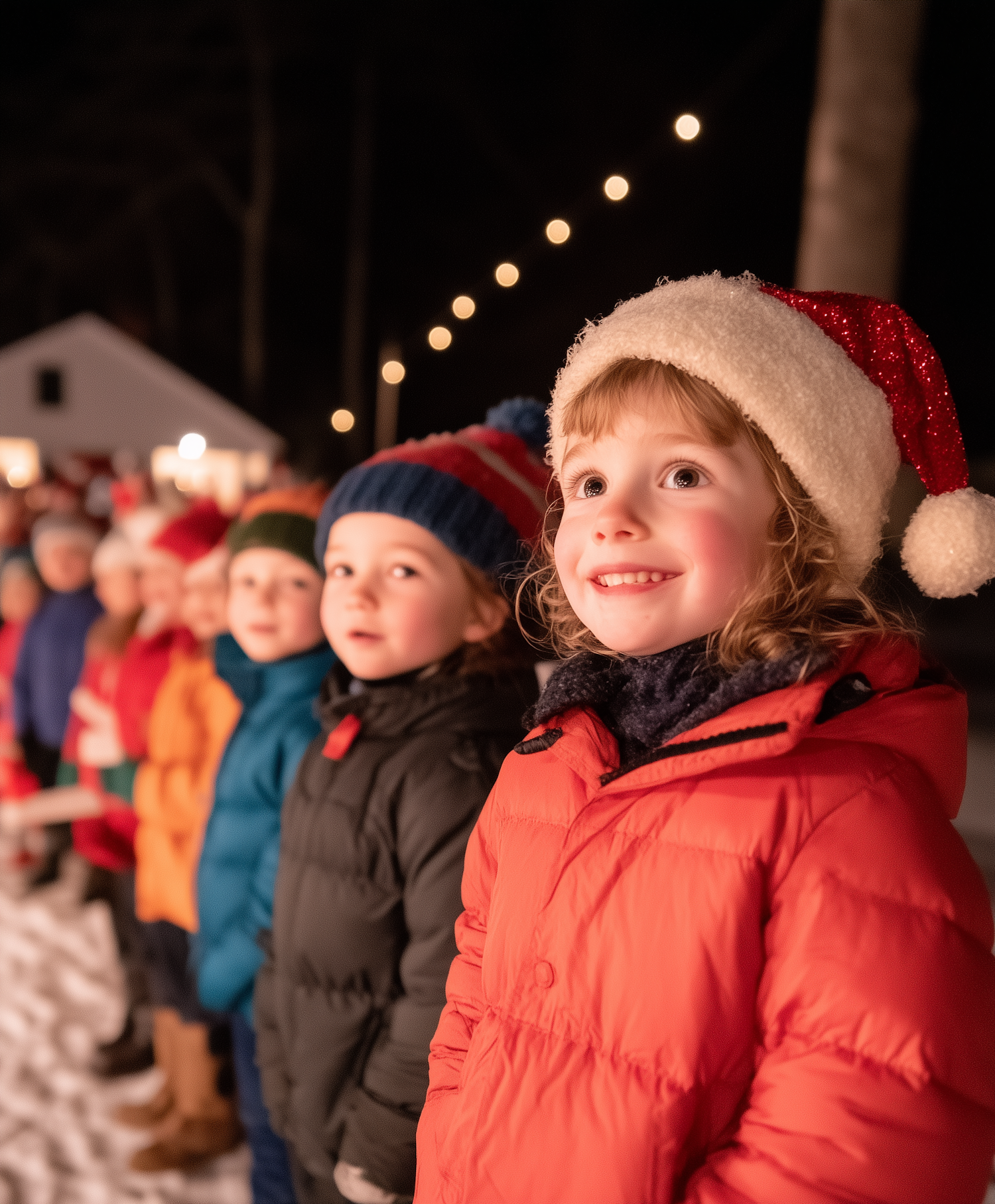 Children in Festive Winter Attire