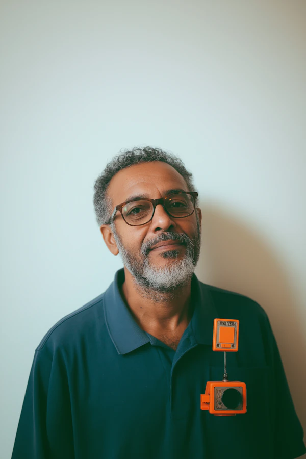 Portrait of a Middle-Aged Man with Device