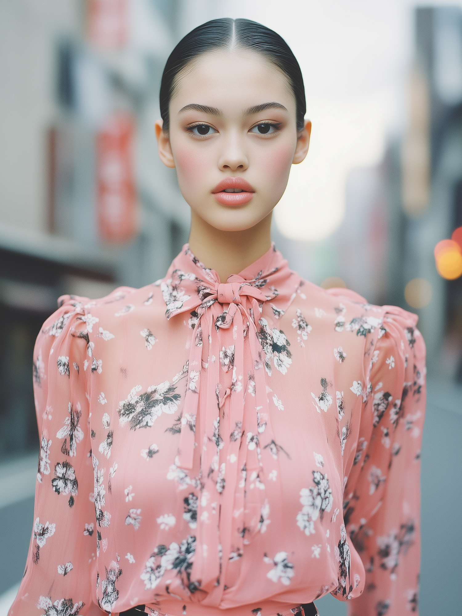 Serene Woman in Urban Setting