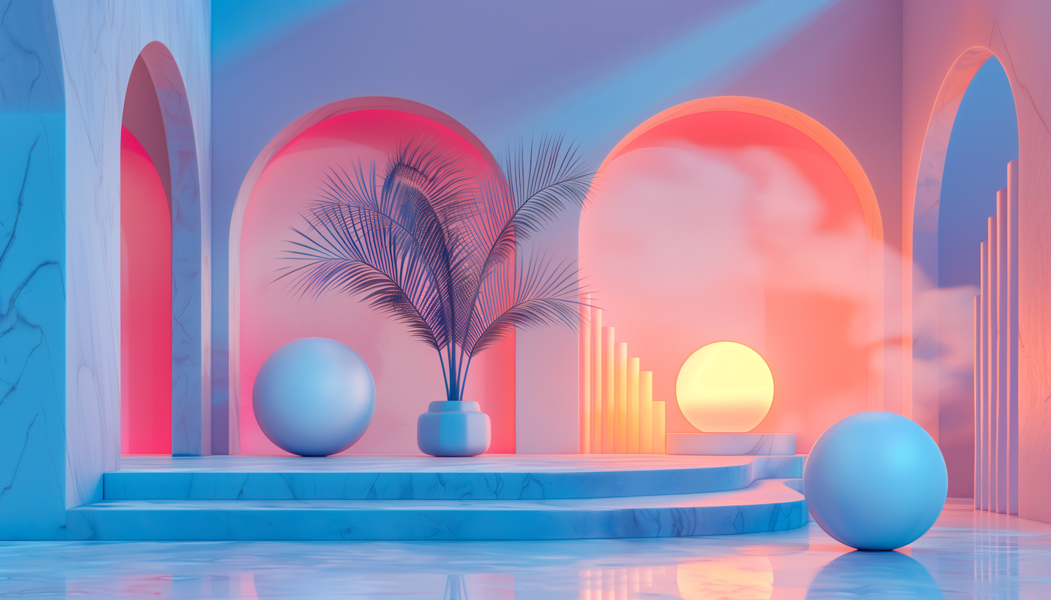 Surreal Pastel Architectural Rendering