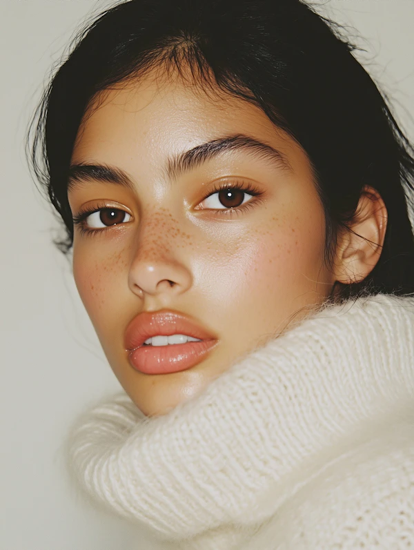 Close-up Portrait with Freckles