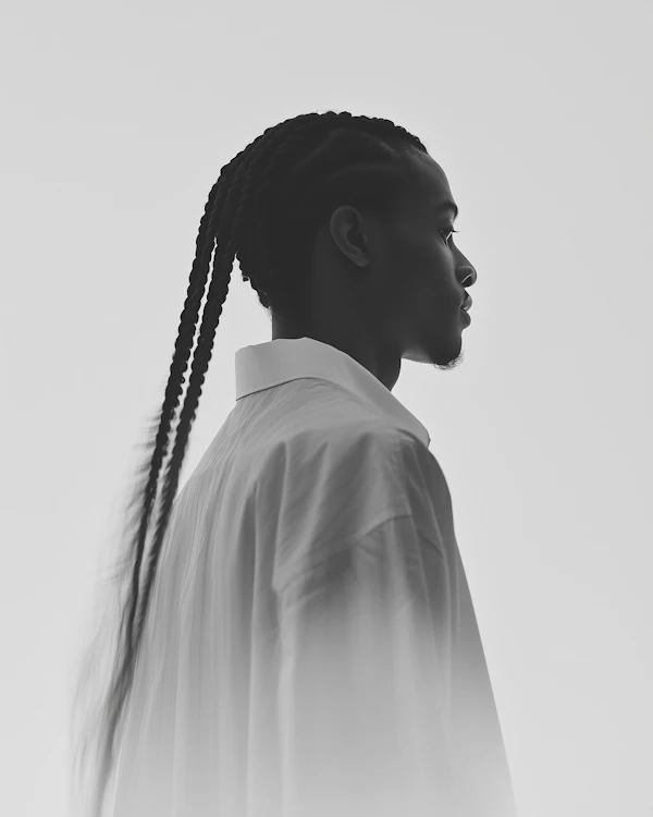 Dynamic Black-and-White Portrait