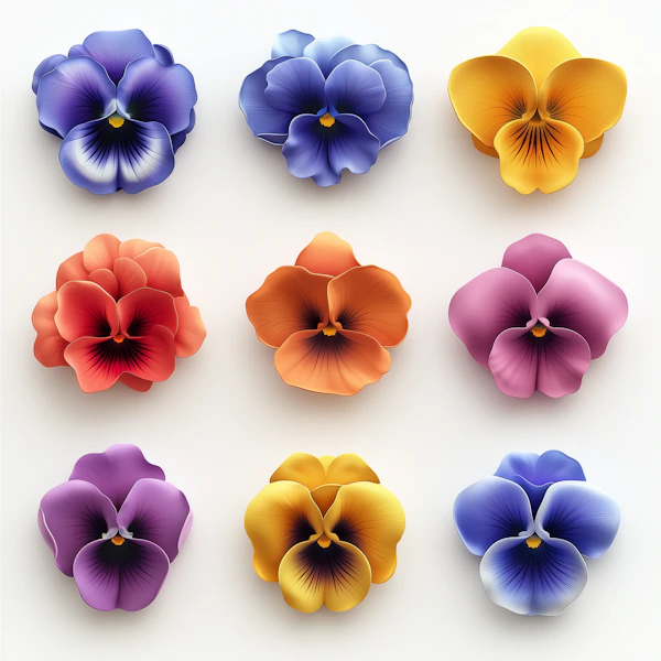 Vibrant Pansy Grid