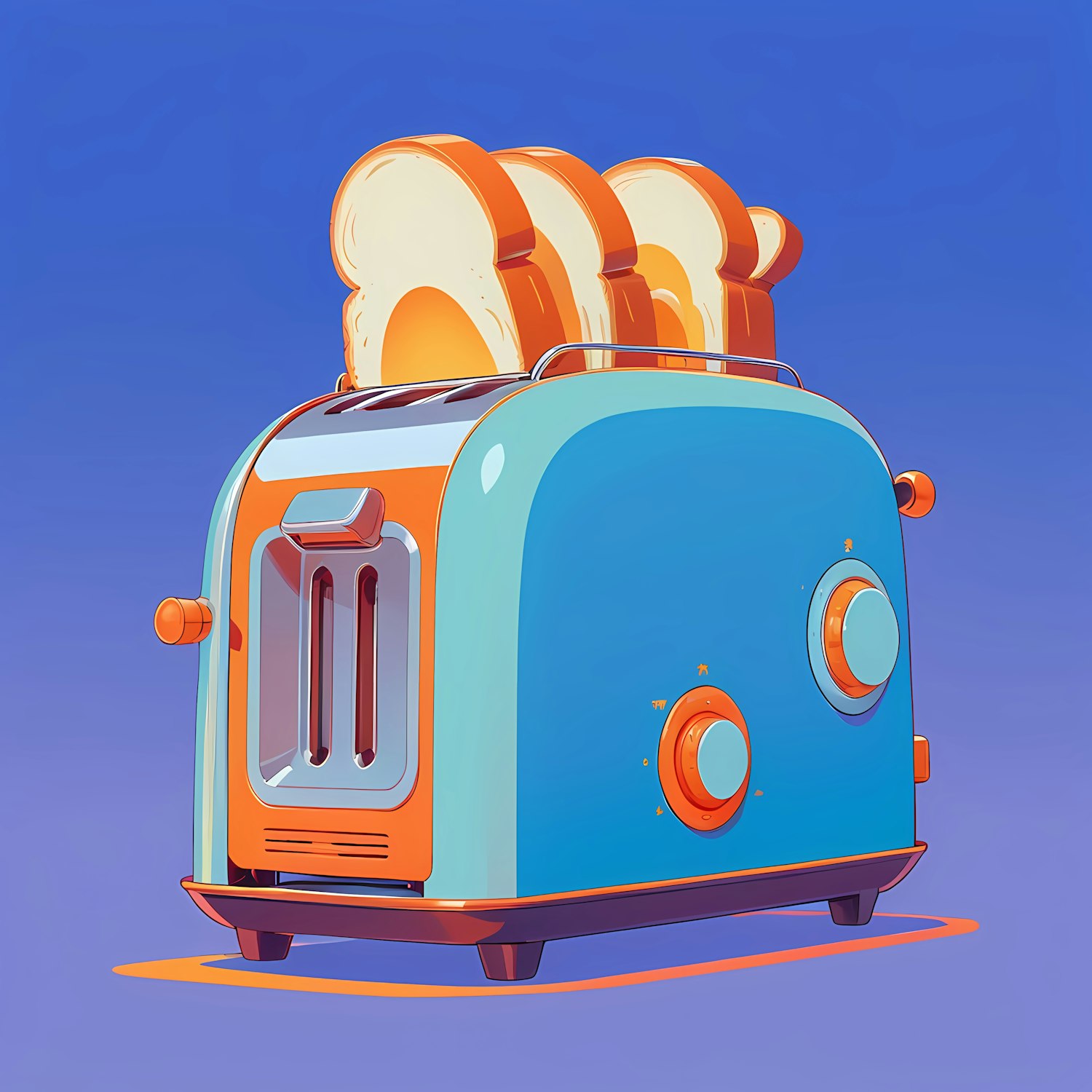 Retro Toaster with Bread