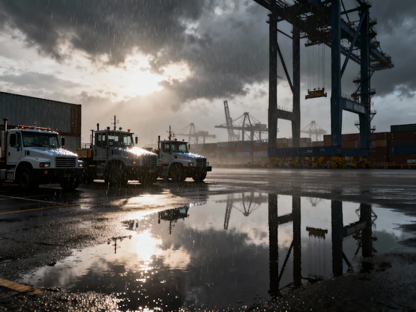 Rainy Shipping Port
