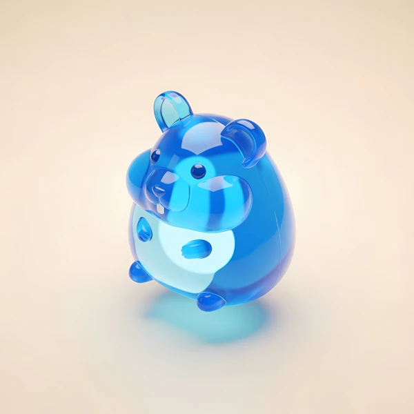 Blue Hamster Figurine