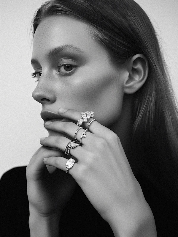 Monochrome Jewelry Portrait