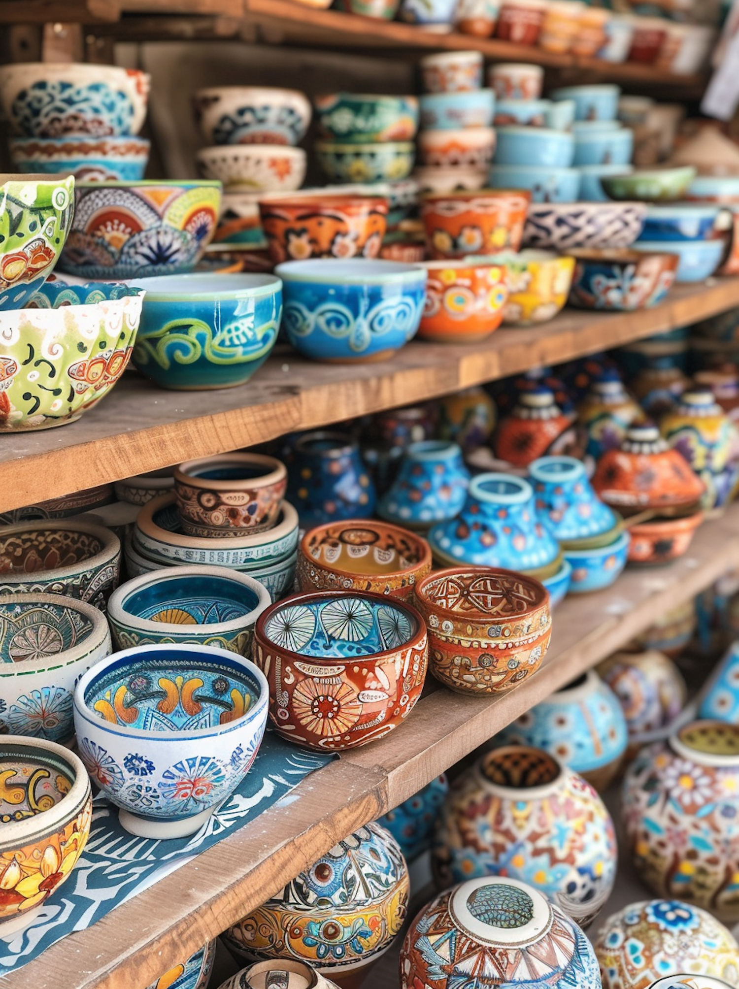 Artisanal Ceramic Bowls Display