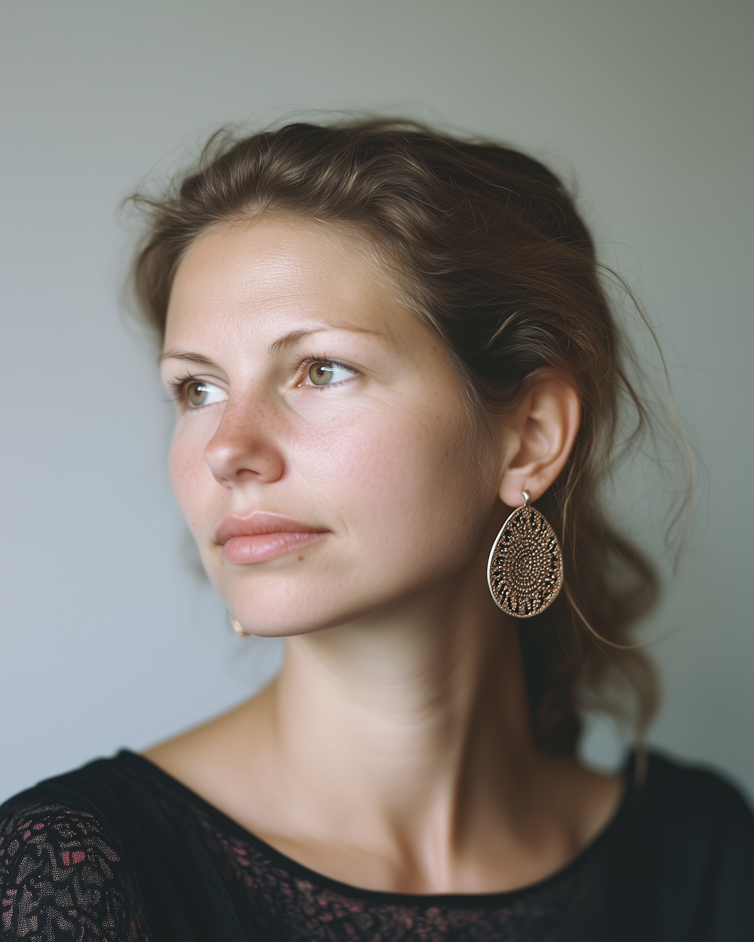 Portrait of a Woman with Elegant Earring