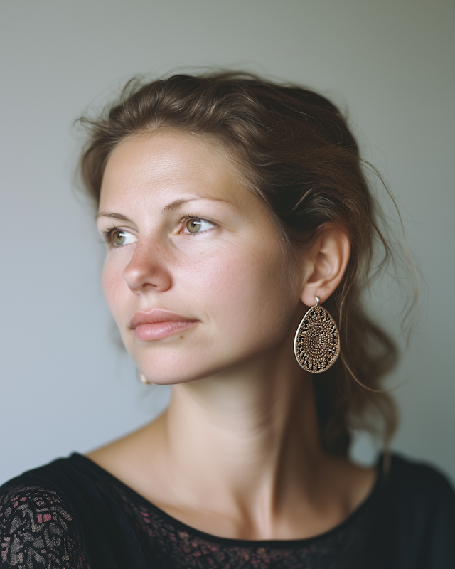 Portrait of a Woman with Elegant Earring