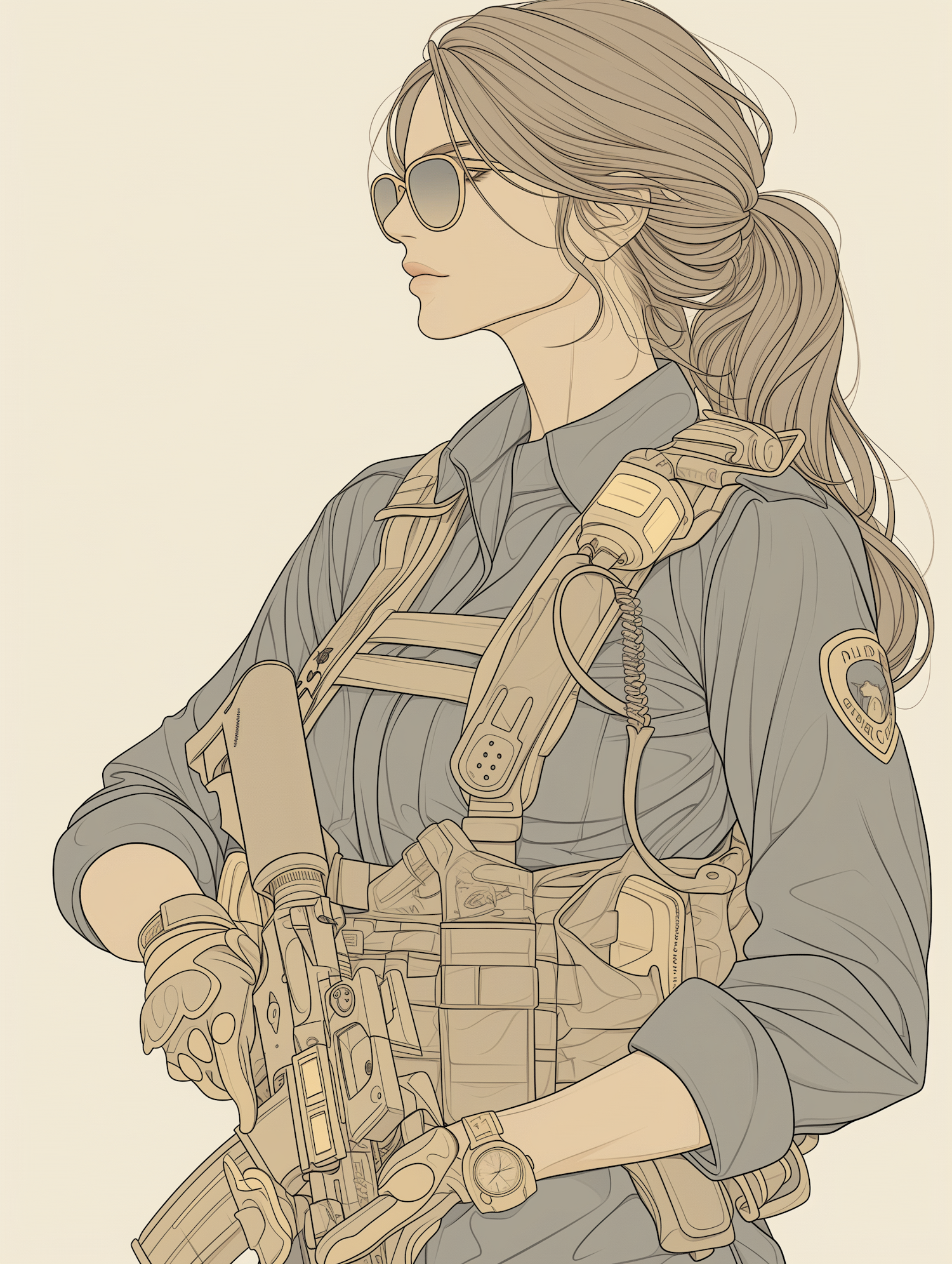 Tactical Woman Illustration