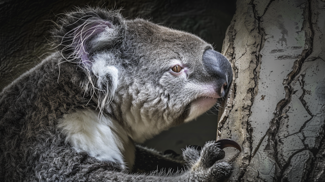 Close-up of a Koala on a Tree