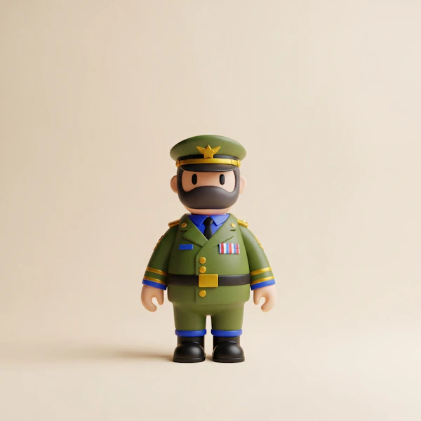 Cartoon Military Officer