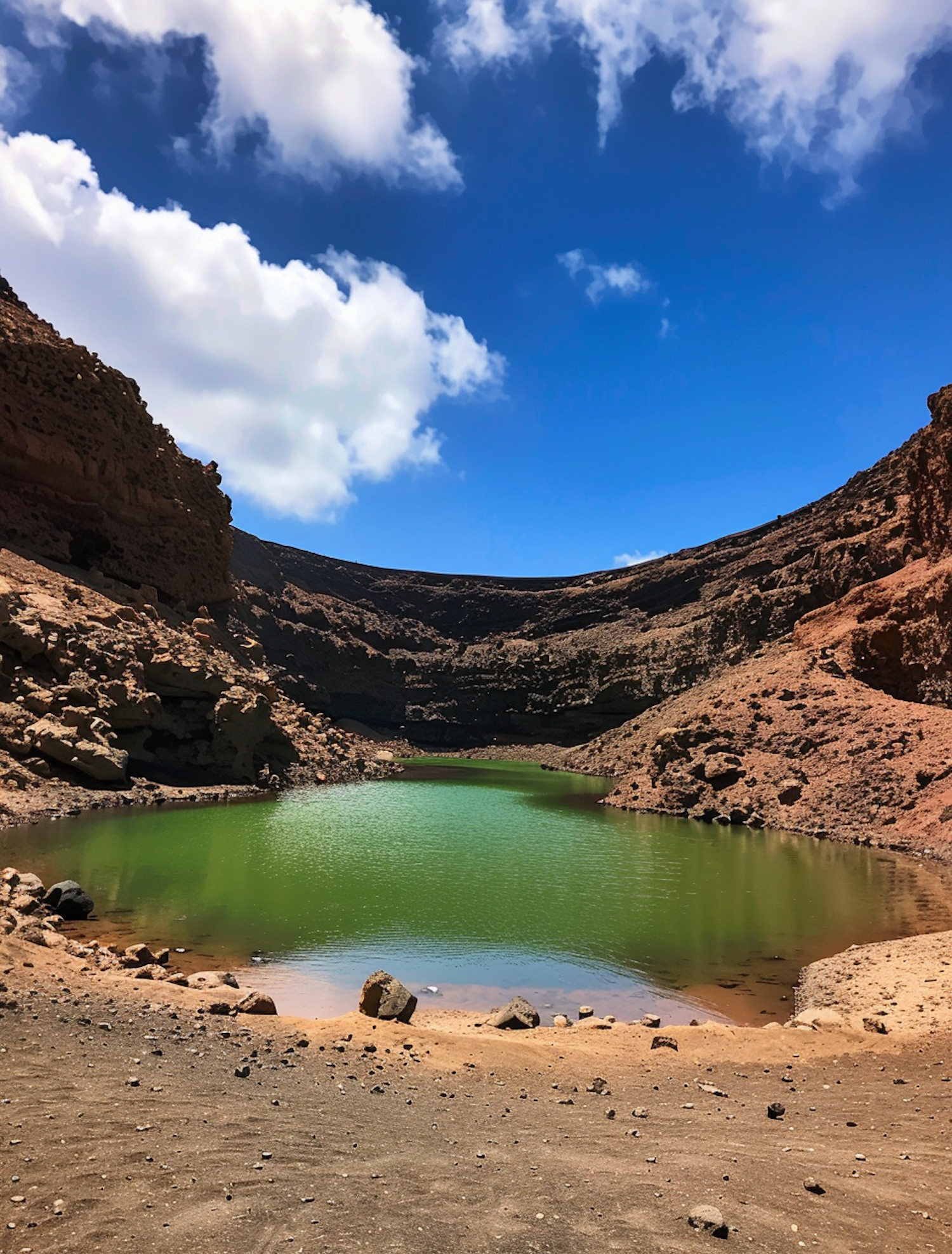 Serene Crater Lake Landscape