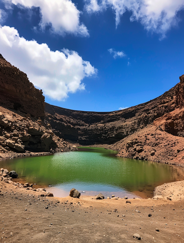 Serene Crater Lake Landscape