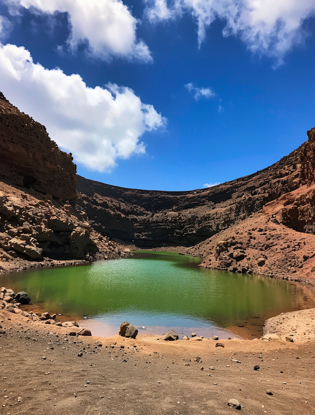 Serene Crater Lake Landscape