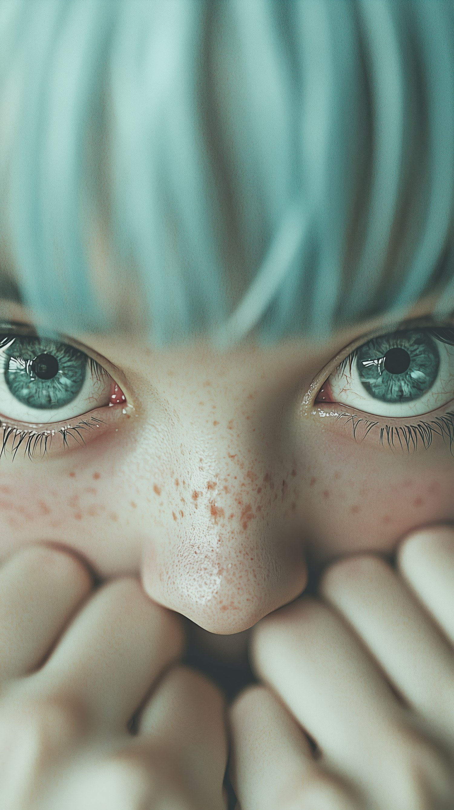 Ethereal Portrait with Blue Eyes