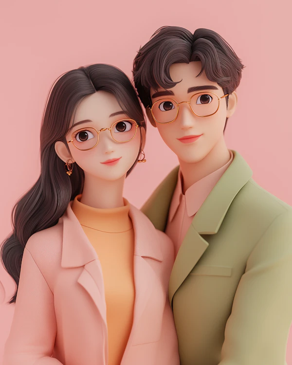 Pastel Couple Portrait