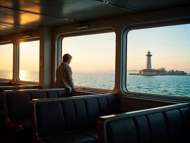 Contemplative Ferry Scene