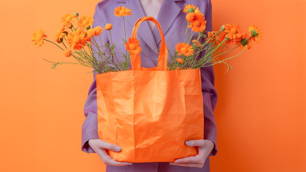 Person with Orange Flowers