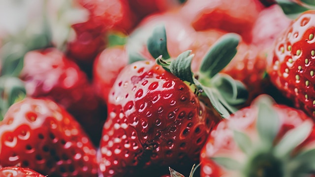 Fresh Glistening Strawberries