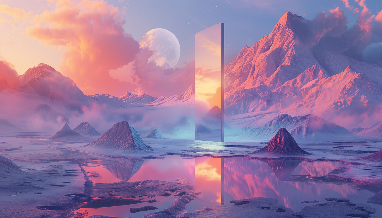 Ethereal Landscape with Cosmic Reflection