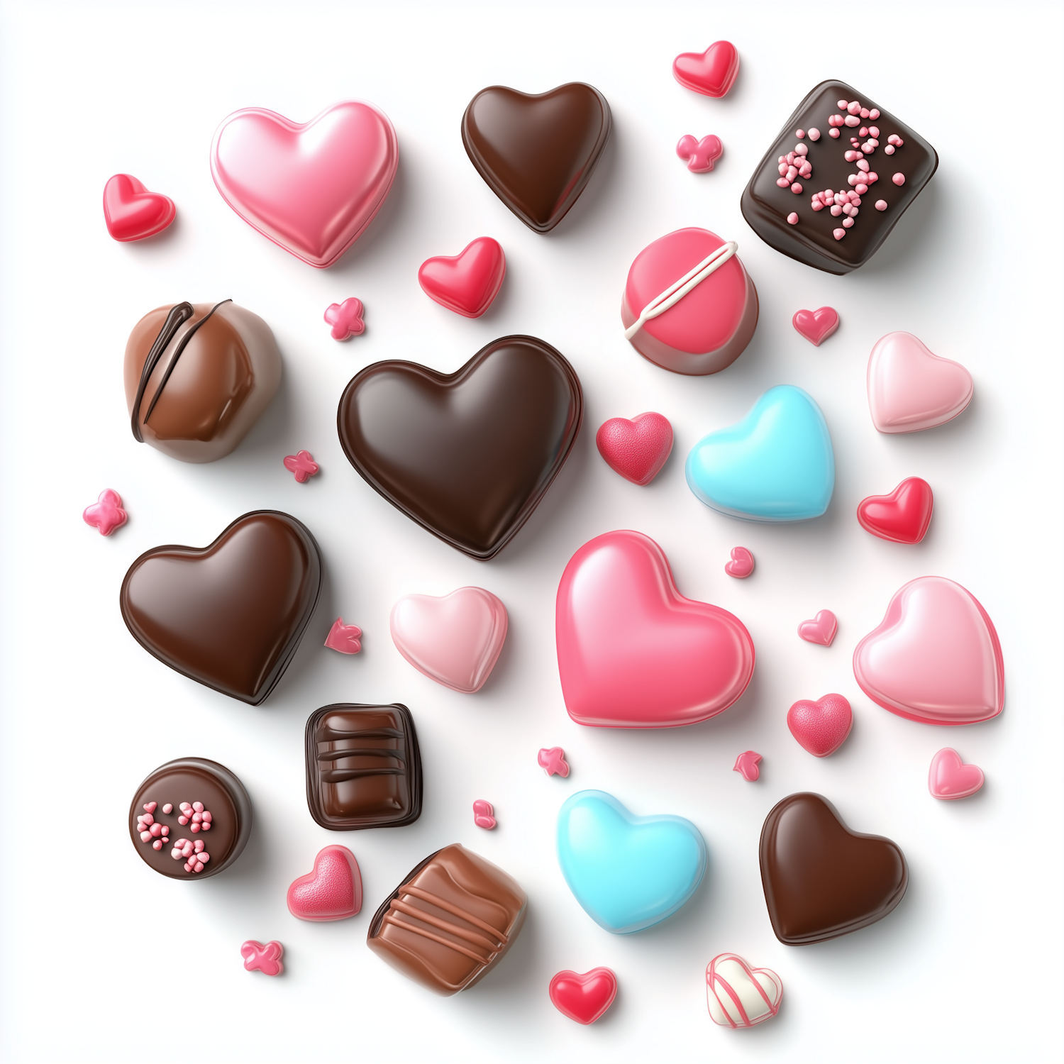 Heart-Shaped Chocolates and Candies