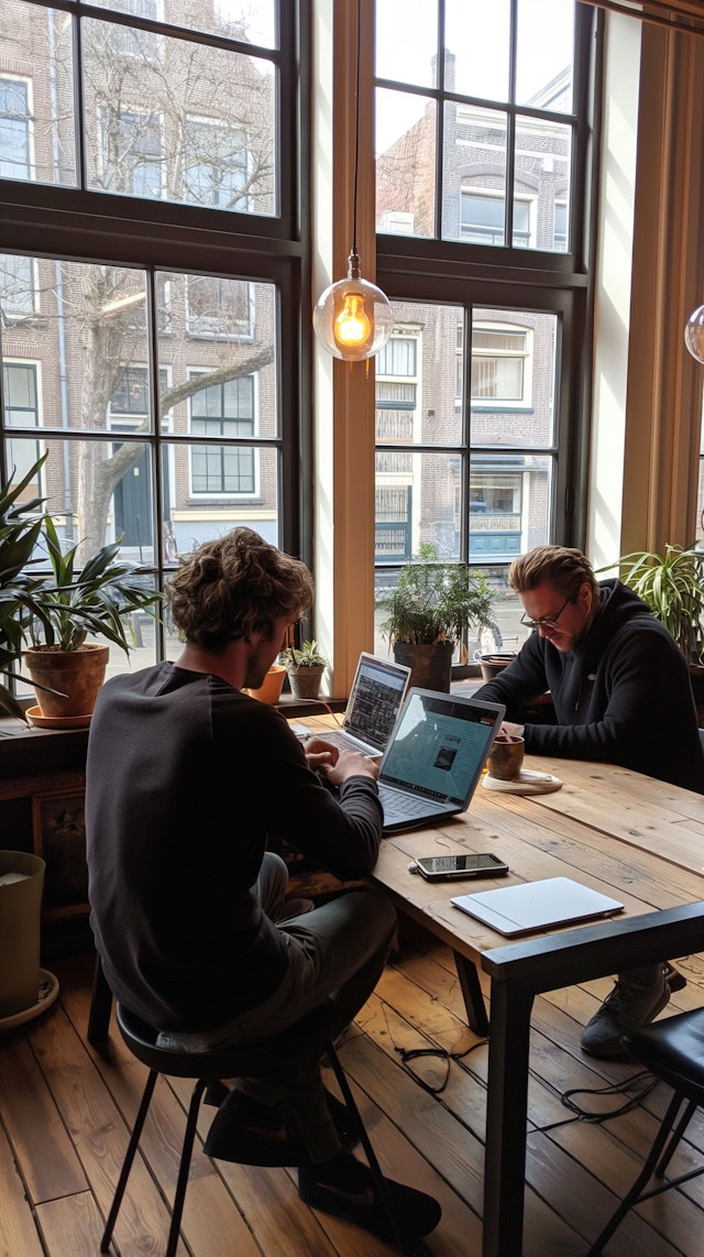 Cozy Workspace with Urban View