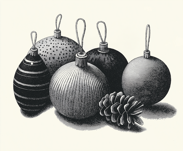 Monochromatic Christmas Ornaments