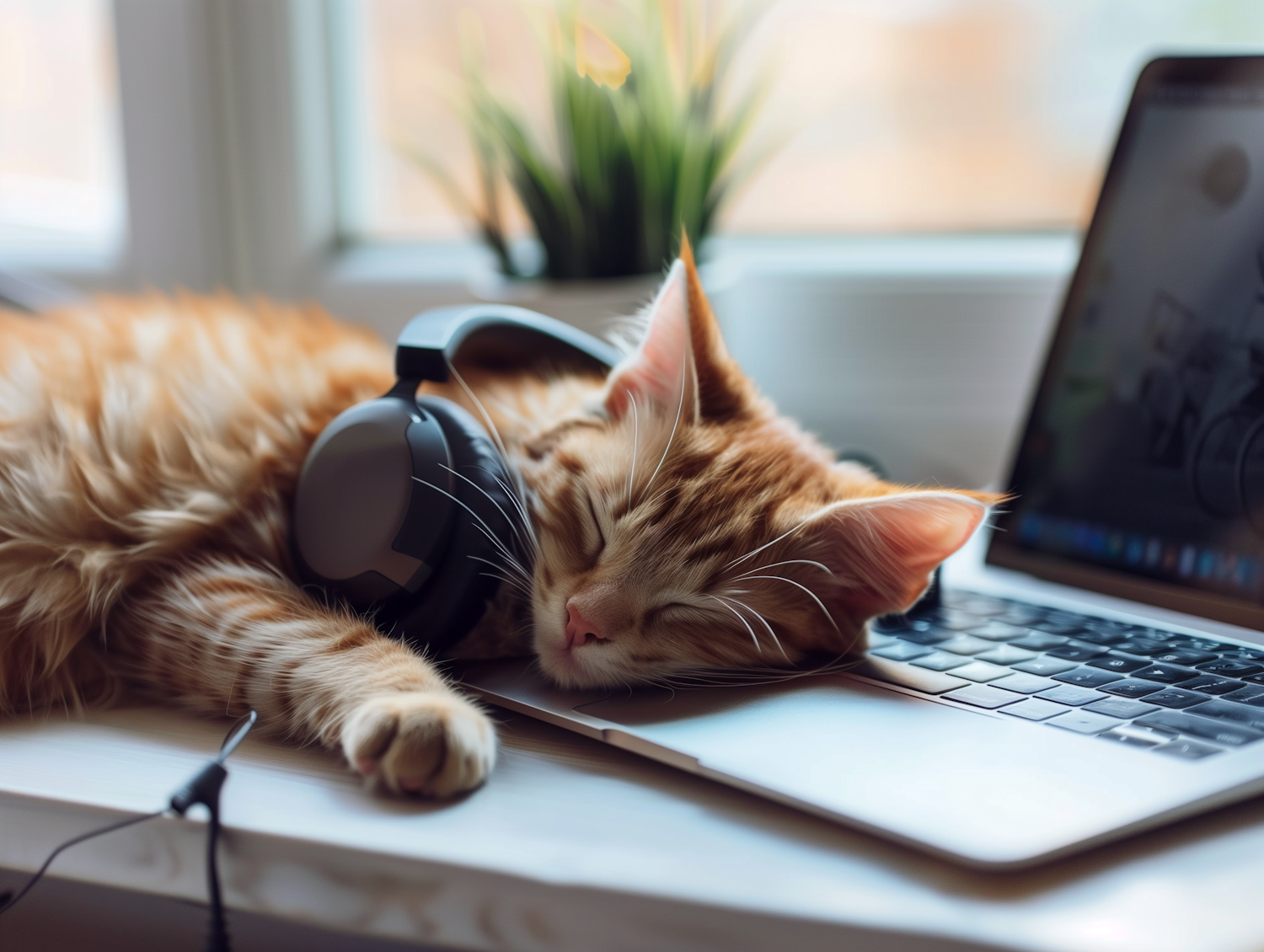 Cat Sleeping on Laptop