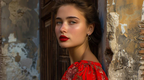 Elegance Against Weathered Backdrop
