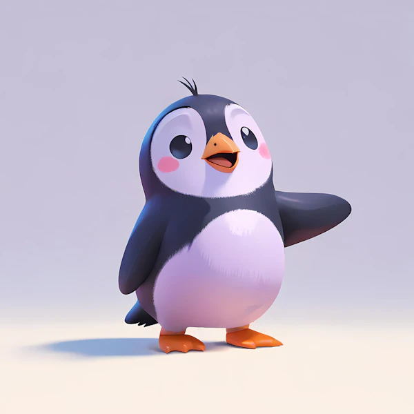Adorable Cartoon Penguin