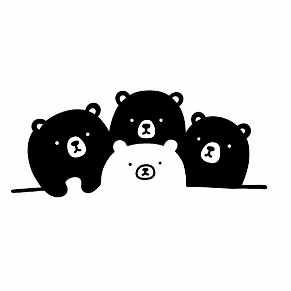 Cartoon Bear Quartet
