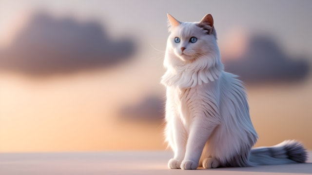 Majestic White Cat