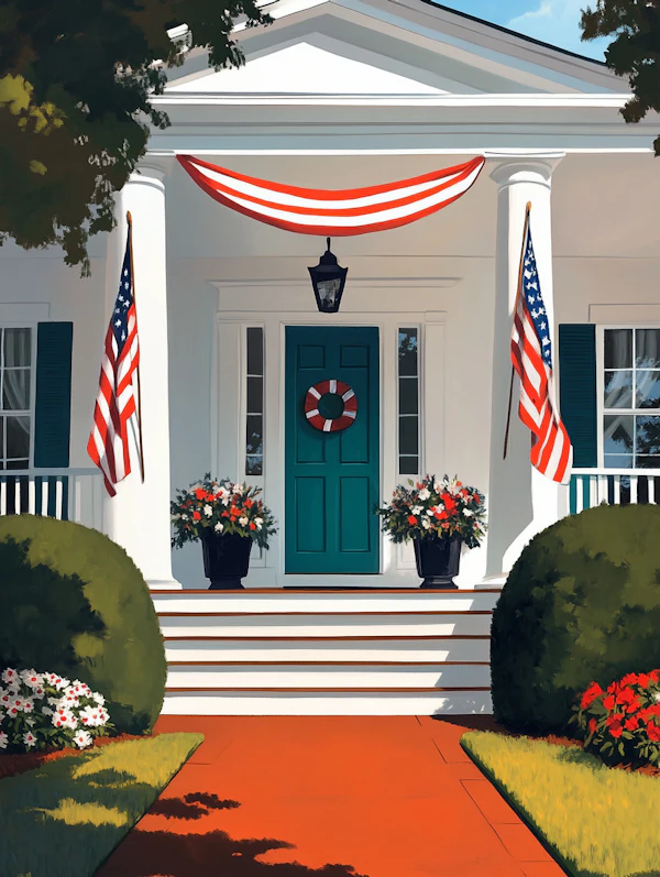 Patriotic House Front