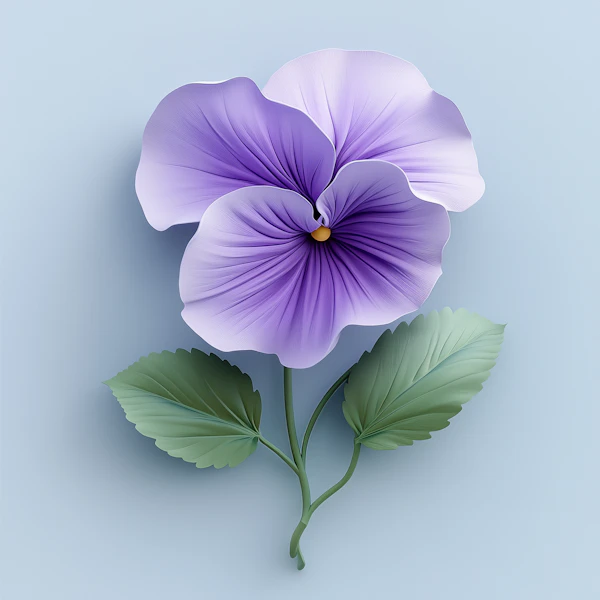 Purple Pansy Flower Art