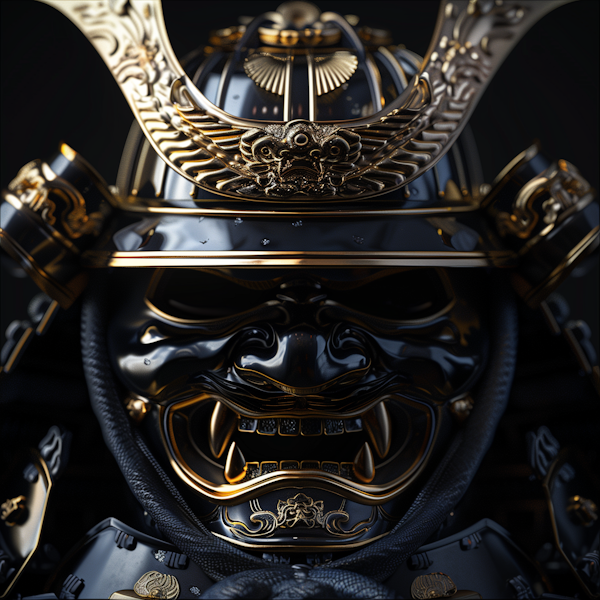 Golden-Accented Samurai Helmet (Kabuto)