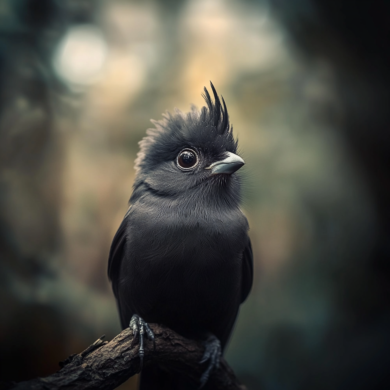 Striking Bird on Branch