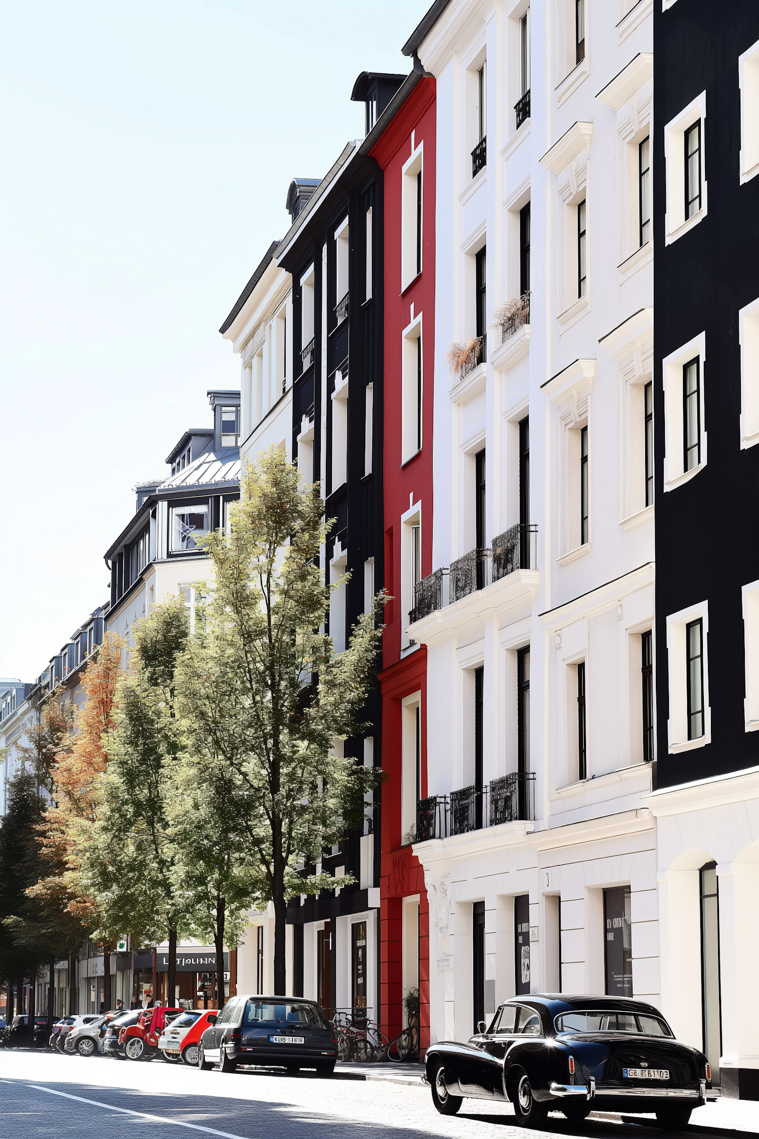 Serene City Street with Elegant Buildings