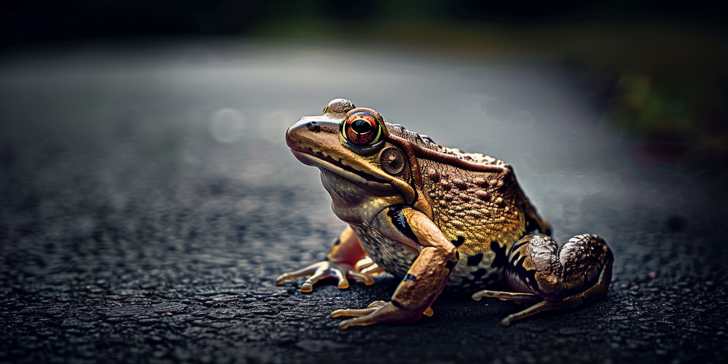 Close-up of a Frog on a Textured Surface