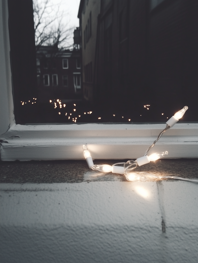 Fairy Lights on Windowsill