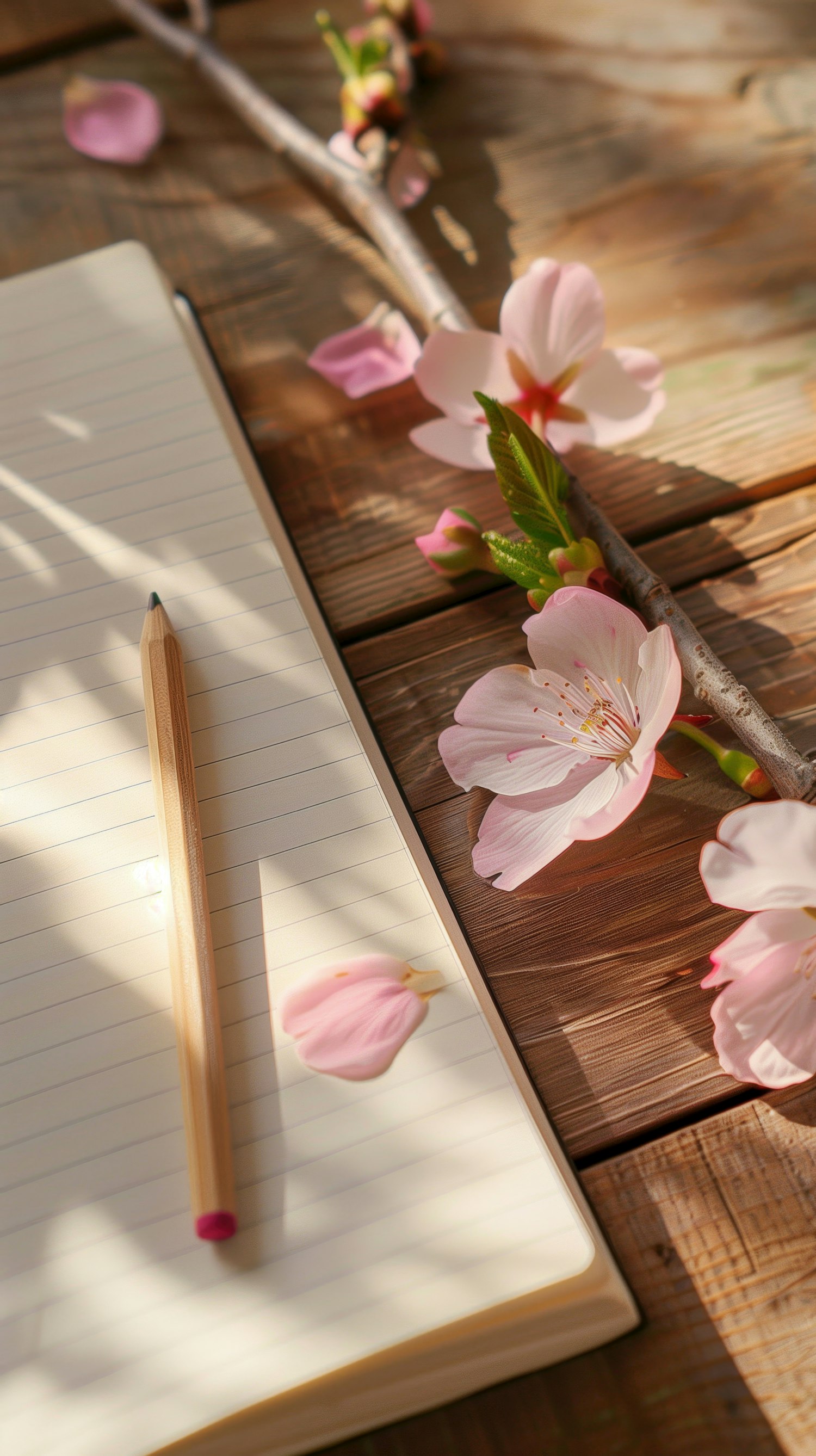 Serene Notebook with Cherry Blossoms