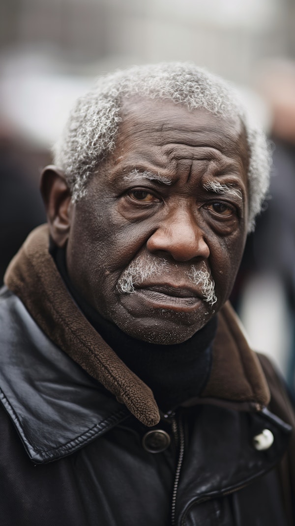 Expressive Elderly Black Man Portrait