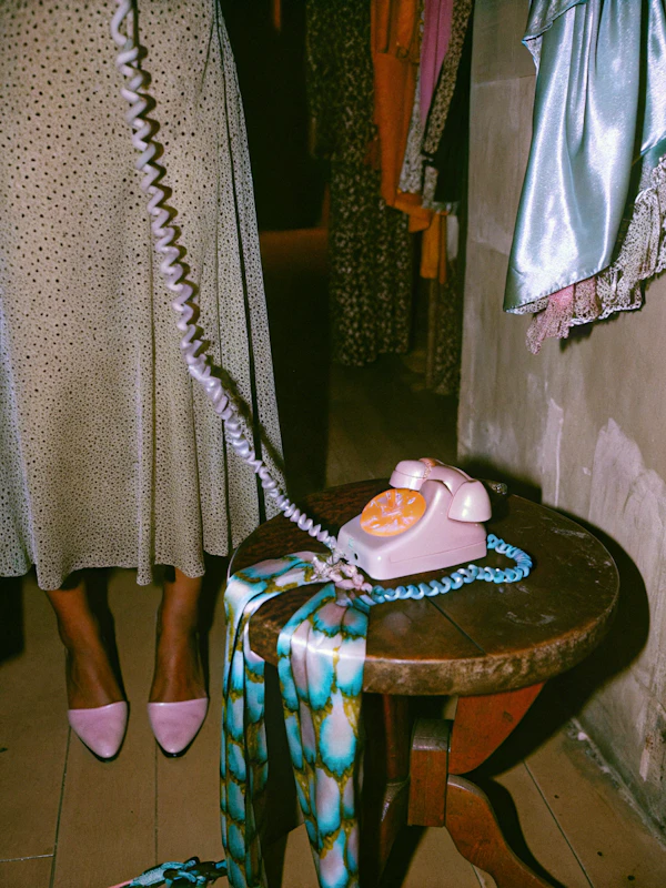 Retro Pink Telephone Scene